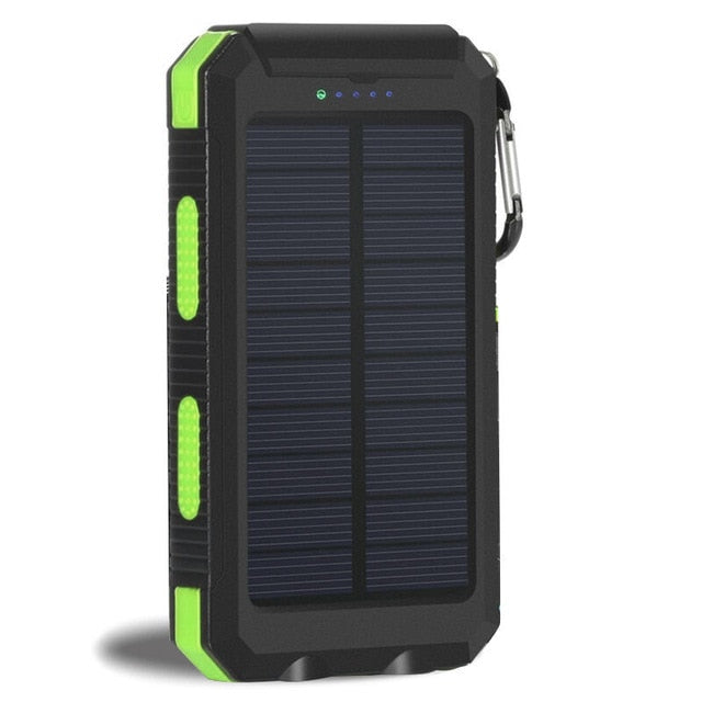 Solar Power Bank Real 20000 mAh Dual USB External Waterproof Polymer Battery Charger Outdoor Light Lamp Powerbank Ferisi