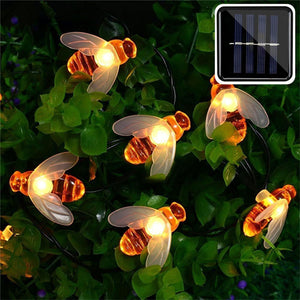 Solar Powered Cute Honey Bee LED String Fairy Lights