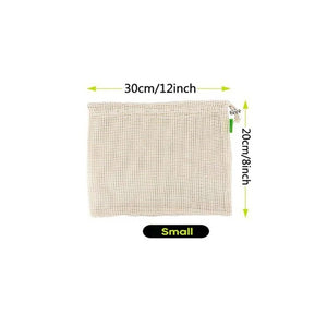 Eco-Friendly  100% Organic Cotton Vegetable Fruit Bag / Storage Bag Reusable Produce Bags