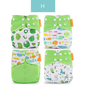 4pcs Washable Eco-friendly Cloth Diaper