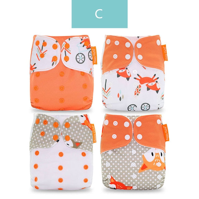 4pcs Washable Eco-friendly Cloth Diaper