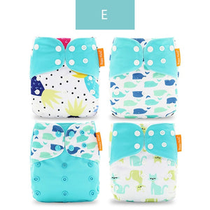 4pcs Washable Eco-friendly Cloth Diaper