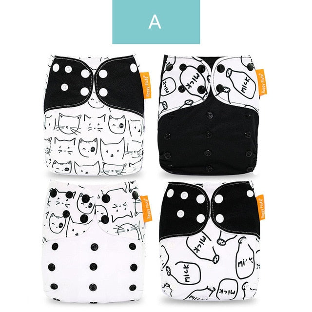 4pcs Washable Eco-friendly Cloth Diaper