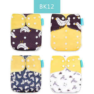 4pcs Washable Eco-friendly Cloth Diaper