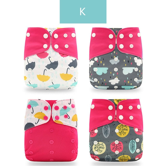 4pcs Washable Eco-friendly Cloth Diaper