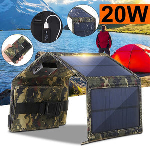 Foldable 20W USB Solar Panel Portable Folding Waterproof Solar Panel Charger Mobile Power Battery Charger